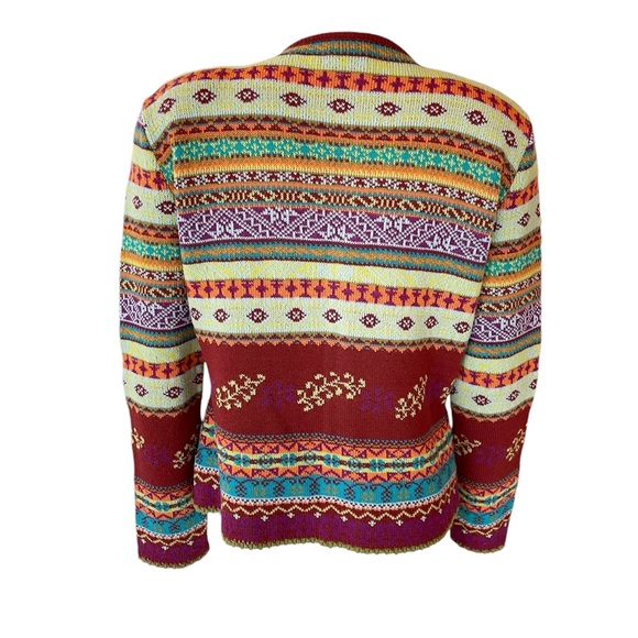 Oilily Multicolor Cozy Apres Ski Cardigan Sweater Size Large - Picture 4 of 9